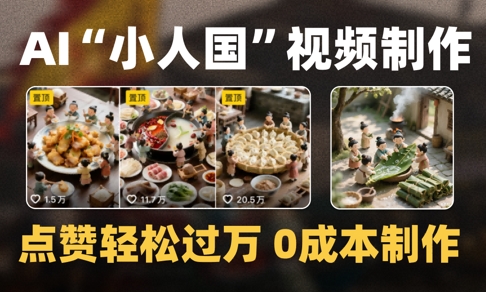 爆款1000W+播放微缩景观迷你小人国AI视频0成本制作全流程教学-全网第一网赚项目资源库-中赚网 & 中创网 & 冒泡网 & 福缘网 - 小本轻创业与优质加盟项目首选平台