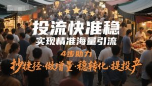 投流快准稳,实现精准海量引流,4步助力,抄捷径·做增量·稳转化·提投产-全网第一网赚项目资源库-中赚网 & 中创网 & 冒泡网 & 福缘网 - 小本轻创业与优质加盟项目首选平台