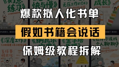 最新爆款拟人化书单玩法，假如书籍会说话，保姆级教程-全网第一网赚项目资源库-中赚网 & 中创网 & 冒泡网 & 福缘网 - 小本轻创业与优质加盟项目首选平台