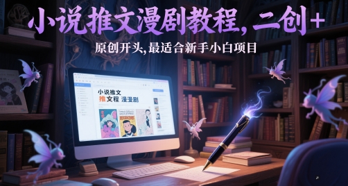 小说推文漫剧教程，二创+原创开头，最适合新手小白项目-全网第一网赚项目资源库-中赚网 & 中创网 & 冒泡网 & 福缘网 - 小本轻创业与优质加盟项目首选平台