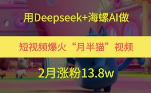 用Deepseek+海螺AI做短视频爆火“月半猫”视频,2月涨粉13.8w-全网第一网赚项目资源库-中赚网 & 中创网 & 冒泡网 & 福缘网 - 小本轻创业与优质加盟项目首选平台