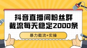 抖音直播间粉丝群暴力截流,一台电脑每天稳定2000条数据【揭秘】-全网第一网赚项目资源库-中赚网 & 中创网 & 冒泡网 & 福缘网 - 小本轻创业与优质加盟项目首选平台