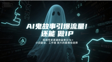 AI鬼故事引爆流量，还能做IP，视频号多渠道收益单日1k+，小白副业、工作室放大的最佳选择-全网第一网赚项目资源库-中赚网 & 中创网 & 冒泡网 & 福缘网 - 小本轻创业与优质加盟项目首选平台