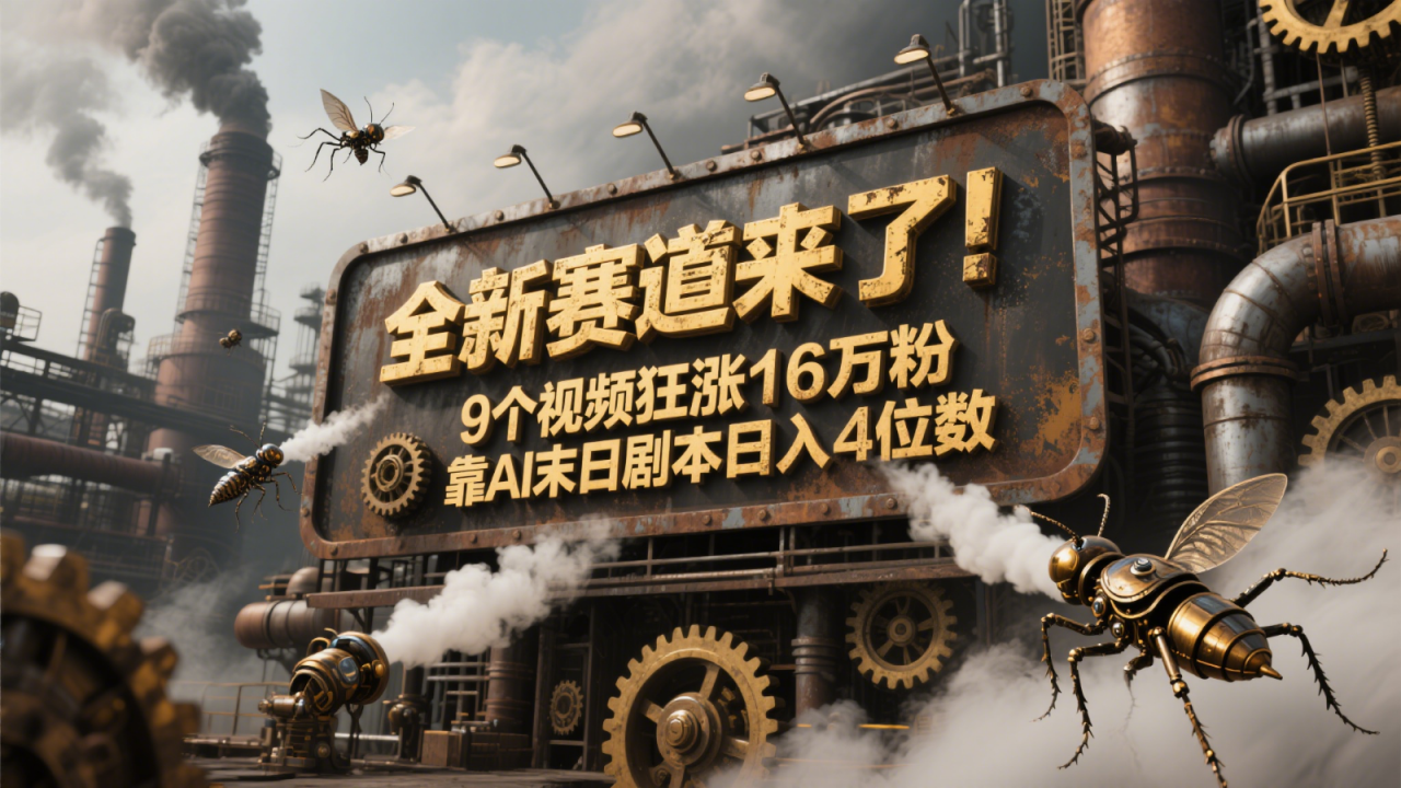 全新赛道来了！9个视频狂涨16万粉，靠AI末日剧本日入4位数，评论区爆肝追更！-全网第一网赚项目资源库-中赚网 & 中创网 & 冒泡网 & 福缘网 - 小本轻创业与优质加盟项目首选平台