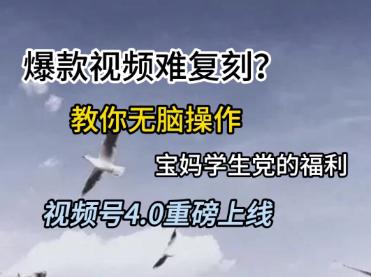 视频号4.0重磅上线，爆款视频难复刻？教你无脑操作宝妈学生党的福利【揭秘】-全网第一网赚项目资源库-中赚网 & 中创网 & 冒泡网 & 福缘网 - 小本轻创业与优质加盟项目首选平台