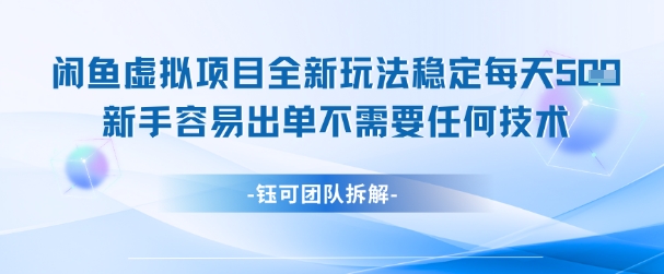 闲鱼虚拟项目全新玩法，稳定每天几张+ 新手容易出单不需要任何技术-全网第一网赚项目资源库-中赚网 & 中创网 & 冒泡网 & 福缘网 - 小本轻创业与优质加盟项目首选平台