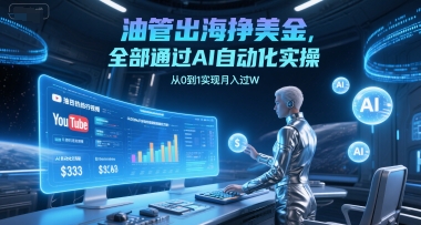 油管出海挣美金，全部通过AI自动化实操，从0到1实现月入过W-全网第一网赚项目资源库-中赚网 & 中创网 & 冒泡网 & 福缘网 - 小本轻创业与优质加盟项目首选平台