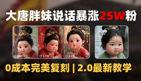 AI大唐胖贵妃说话2.0，40条视频暴涨40w粉，附独家变现攻略-全网第一网赚项目资源库-中赚网 & 中创网 & 冒泡网 & 福缘网 - 小本轻创业与优质加盟项目首选平台