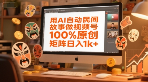 用AI自动民间故事做视频号，100%原创，矩阵日入1k+-全网第一网赚项目资源库-中赚网 & 中创网 & 冒泡网 & 福缘网 - 小本轻创业与优质加盟项目首选平台