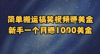 简单搬运搞笑视频挣美金，新手一个月入1k美金-全网第一网赚项目资源库-中赚网 & 中创网 & 冒泡网 & 福缘网 - 小本轻创业与优质加盟项目首选平台