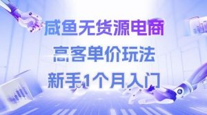 咸鱼无货源电商,高客单价玩法,新手1个月入门-全网第一网赚项目资源库-中赚网 & 中创网 & 冒泡网 & 福缘网 - 小本轻创业与优质加盟项目首选平台
