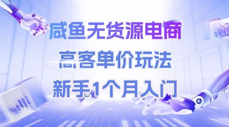 咸鱼无货源电商，高客单价玩法，新手1个月入门-全网第一网赚项目资源库-中赚网 & 中创网 & 冒泡网 & 福缘网 - 小本轻创业与优质加盟项目首选平台