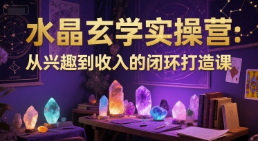 水晶玄学实操营：从兴趣到收入的闭环打造课-全网第一网赚项目资源库-中赚网 & 中创网 & 冒泡网 & 福缘网 - 小本轻创业与优质加盟项目首选平台