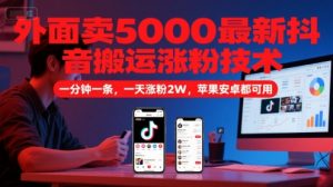 外面卖5000最新抖音搬运涨粉技术,新玩法,一分钟一条,一天涨粉2W,苹果安卓都可用-全网第一网赚项目资源库-中赚网 & 中创网 & 冒泡网 & 福缘网 - 小本轻创业与优质加盟项目首选平台