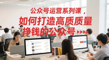 公众号运营系列课，如何打造高质量挣钱的公众号-全网第一网赚项目资源库-中赚网 & 中创网 & 冒泡网 & 福缘网 - 小本轻创业与优质加盟项目首选平台