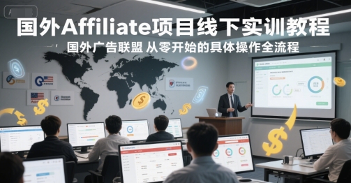 国外Affiliate项目线下实训教程，国外广告联盟从零开始的具体操作全流程-全网第一网赚项目资源库-中赚网 & 中创网 & 冒泡网 & 福缘网 - 小本轻创业与优质加盟项目首选平台