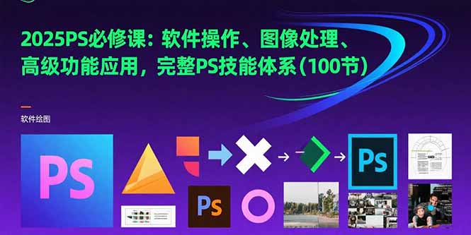 2025PS必修课：软件操作、图像处理、高级功能应用，完整PS技能体系(100节-全网第一网赚项目资源库-中赚网 & 中创网 & 冒泡网 & 福缘网 - 小本轻创业与优质加盟项目首选平台