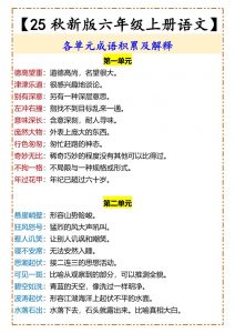 【2025秋新版】【六年级上册语文】各单元成语积累及解释-全网第一网赚项目资源库-中赚网 & 中创网 & 冒泡网 & 福缘网 - 小本轻创业与优质加盟项目首选平台