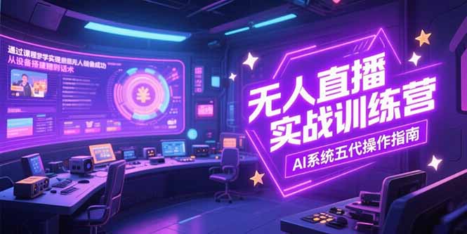 无人直播实操训练营，从设备搭建到话术，AI系统五代操作指南(7月更新-全网第一网赚项目资源库-中赚网 & 中创网 & 冒泡网 & 福缘网 - 小本轻创业与优质加盟项目首选平台