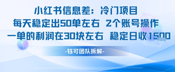 小红书信息差冷门项目一单利润30块每天稳定1.5k左右2个账号操作-全网第一网赚项目资源库-中赚网 & 中创网 & 冒泡网 & 福缘网 - 小本轻创业与优质加盟项目首选平台
