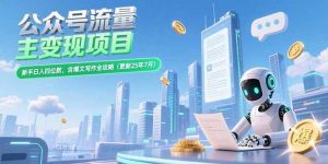 公众号流量主变现项目，新手日入四位数，含爆文写作全攻略(更新25年7月-全网第一网赚项目资源库-中赚网 & 中创网 & 冒泡网 & 福缘网 - 小本轻创业与优质加盟项目首选平台