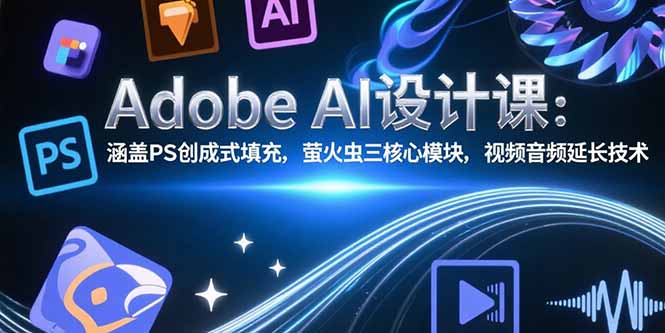 Adobe AI设计课：涵盖PS创成式填充，萤火虫三核心模块，视频音频延长技术-全网第一网赚项目资源库-中赚网 & 中创网 & 冒泡网 & 福缘网 - 小本轻创业与优质加盟项目首选平台