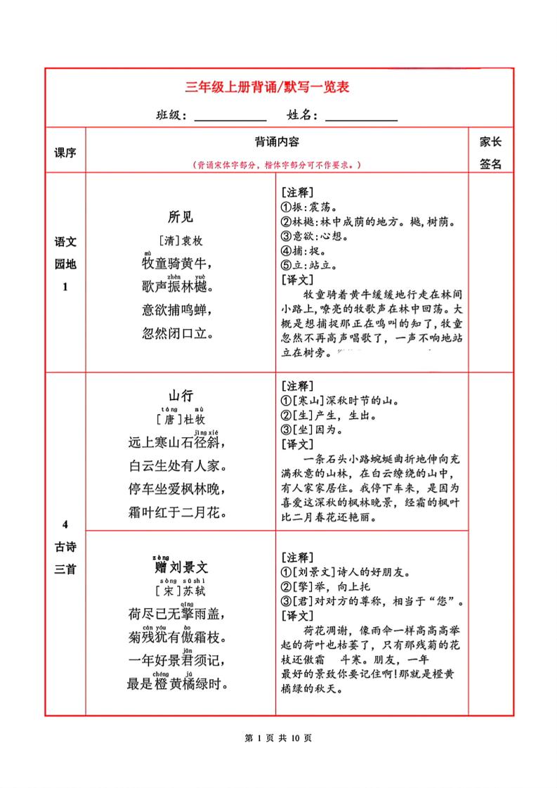 三年级上册语文背诵默写一览表-全网第一网赚项目资源库-中赚网 & 中创网 & 冒泡网 & 福缘网 - 小本轻创业与优质加盟项目首选平台