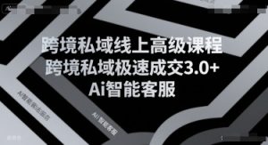 跨境私域线上高级课程,跨境私域极速成交3.0+Ai智能客服-全网第一网赚项目资源库-中赚网 & 中创网 & 冒泡网 & 福缘网 - 小本轻创业与优质加盟项目首选平台