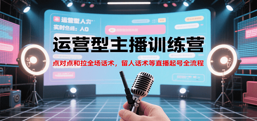 运营型主播训练营，点对点和拉全场话术，留人话术等直播起号全流程(更新7月)-全网第一网赚项目资源库-中赚网 & 中创网 & 冒泡网 & 福缘网 - 小本轻创业与优质加盟项目首选平台
