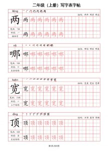 二上语文写字表字帖(笔画+部首+笔顺+组词)-全网第一网赚项目资源库-中赚网 & 中创网 & 冒泡网 & 福缘网 - 小本轻创业与优质加盟项目首选平台