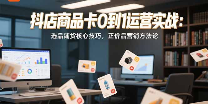 抖店商品卡0到1运营实战：选品铺货核心技巧，正价品营销方法论-全网第一网赚项目资源库-中赚网 & 中创网 & 冒泡网 & 福缘网 - 小本轻创业与优质加盟项目首选平台