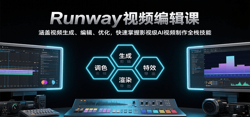 Runway视频编辑课，涵盖视频生成、编辑、优化，快速掌握影视级AI视频制作全栈技能-全网第一网赚项目资源库-中赚网 & 中创网 & 冒泡网 & 福缘网 - 小本轻创业与优质加盟项目首选平台