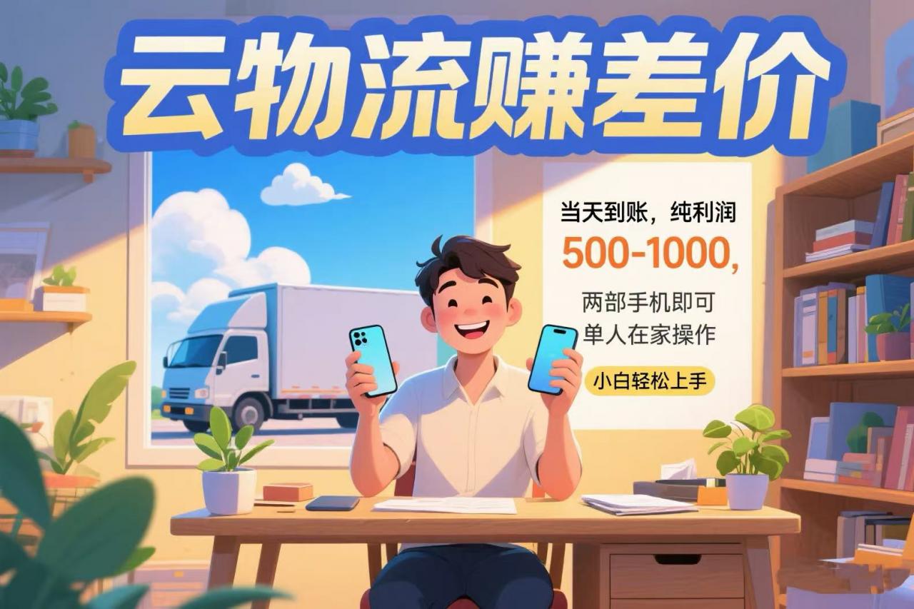 云物流赚差价 当天到账纯利润500-1000 两部手机即可 可单人在家操作 小…-全网第一网赚项目资源库-中赚网 & 中创网 & 冒泡网 & 福缘网 - 小本轻创业与优质加盟项目首选平台