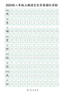 25秋新二上语文生字表生字拼音描红字帖(251字28页)-全网第一网赚项目资源库-中赚网 & 中创网 & 冒泡网 & 福缘网 - 小本轻创业与优质加盟项目首选平台