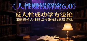 人性赚钱解密6.0,反人性成功学方法论,深度解析人性弱点与赚钱的底层逻辑-全网第一网赚项目资源库-中赚网 & 中创网 & 冒泡网 & 福缘网 - 小本轻创业与优质加盟项目首选平台