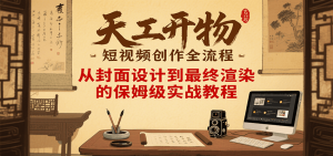 天工开物短视频创作全流程,从封面设计到最终渲染的保姆级实战教程-全网第一网赚项目资源库-中赚网 & 中创网 & 冒泡网 & 福缘网 - 小本轻创业与优质加盟项目首选平台