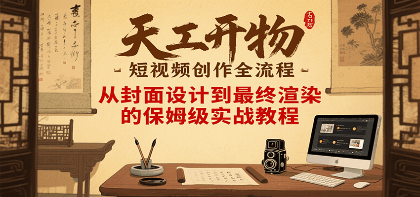 天工开物短视频创作全流程，从封面设计到最终渲染的保姆级实战教程-全网第一网赚项目资源库-中赚网 & 中创网 & 冒泡网 & 福缘网 - 小本轻创业与优质加盟项目首选平台