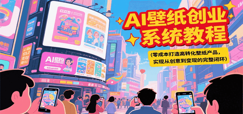 AI壁纸创业系统教程，零成本打造高转化壁纸产品，实现从创意到变现的完整闭环-全网第一网赚项目资源库-中赚网 & 中创网 & 冒泡网 & 福缘网 - 小本轻创业与优质加盟项目首选平台