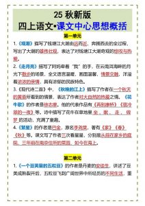 【2025秋新版】四上语文•课文中心思想概括-全网第一网赚项目资源库-中赚网 & 中创网 & 冒泡网 & 福缘网 - 小本轻创业与优质加盟项目首选平台