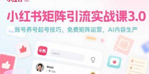 小红书矩阵引流实战课3.0:账号养号起号技巧,免裴矩阵运营,AI内容生产-全网第一网赚项目资源库-中赚网 & 中创网 & 冒泡网 & 福缘网 - 小本轻创业与优质加盟项目首选平台