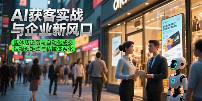 AI获客实战与企业新风口，实体店逆袭与自动化成交 短视频矩阵与私域体系化-全网第一网赚项目资源库-中赚网 & 中创网 & 冒泡网 & 福缘网 - 小本轻创业与优质加盟项目首选平台