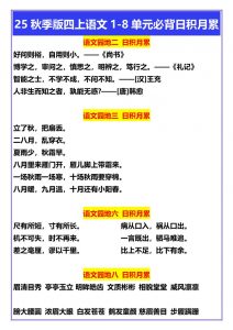【2025秋新版】四年级上册语文1-8单元必背日积月累-全网第一网赚项目资源库-中赚网 & 中创网 & 冒泡网 & 福缘网 - 小本轻创业与优质加盟项目首选平台