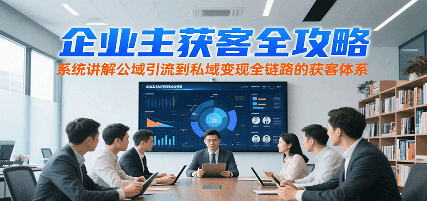 企业主获客全攻略，系统讲解公域引流到私域变现全链路的获客体系-全网第一网赚项目资源库-中赚网 & 中创网 & 冒泡网 & 福缘网 - 小本轻创业与优质加盟项目首选平台
