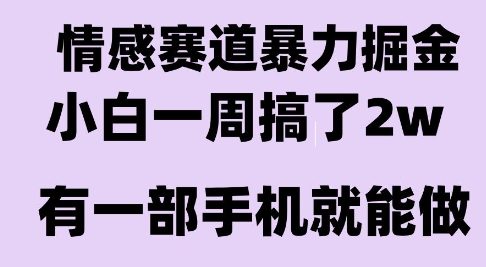 情感暴力掘金项目，新人操作一周挣了2W，长期稳定小白可做【揭秘】-全网第一网赚项目资源库-中赚网 & 中创网 & 冒泡网 & 福缘网 - 小本轻创业与优质加盟项目首选平台