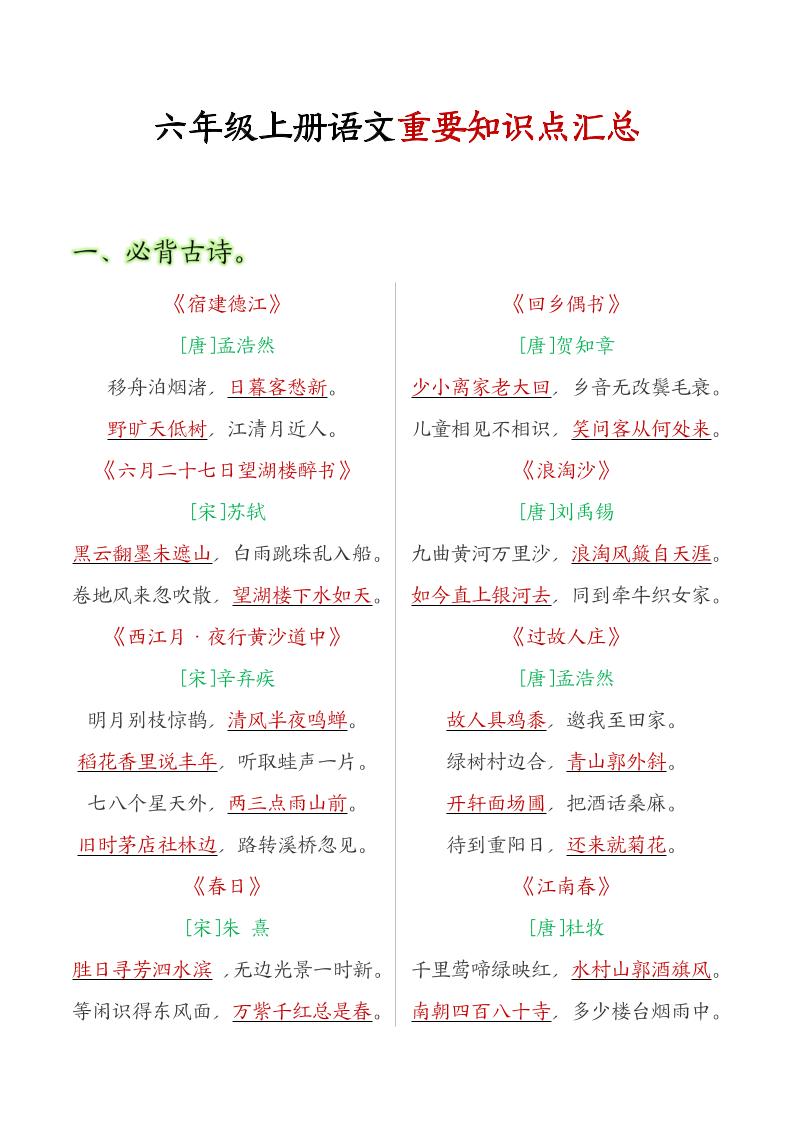 六年级语文上册全册重点知识点汇总-全网第一网赚项目资源库-中赚网 & 中创网 & 冒泡网 & 福缘网 - 小本轻创业与优质加盟项目首选平台