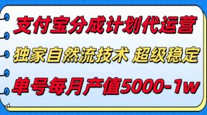 支付宝分成计划代运营,独家自然流技术,收益稳定,单号月产5000+-全网第一网赚项目资源库-中赚网 & 中创网 & 冒泡网 & 福缘网 - 小本轻创业与优质加盟项目首选平台