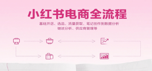 小红书电商全流程,基础开店、选品、流量获取、笔记创作到数据分析、供应商管理等-全网第一网赚项目资源库-中赚网 & 中创网 & 冒泡网 & 福缘网 - 小本轻创业与优质加盟项目首选平台