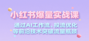 小红书爆量实战课，通过AI工作流、投流优化等前沿技术突破流量瓶颈-全网第一网赚项目资源库-中赚网 & 中创网 & 冒泡网 & 福缘网 - 小本轻创业与优质加盟项目首选平台