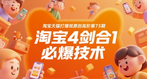 淘宝天猫打爆班原创高阶第73期，淘宝4剑合1必爆技术-全网第一网赚项目资源库-中赚网 & 中创网 & 冒泡网 & 福缘网 - 小本轻创业与优质加盟项目首选平台