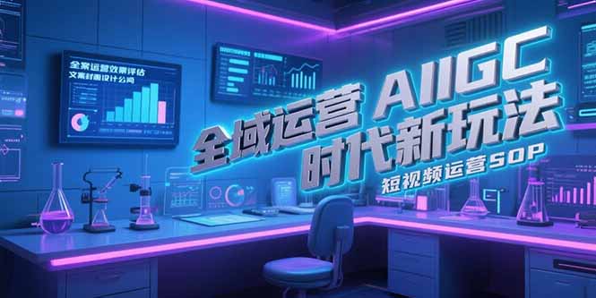 全域运营AIGC时代新玩法，文案封面设计公式，短视频运营SOP-全网第一网赚项目资源库-中赚网 & 中创网 & 冒泡网 & 福缘网 - 小本轻创业与优质加盟项目首选平台